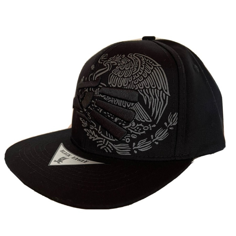 Black Snapback Cap with Eagle Design